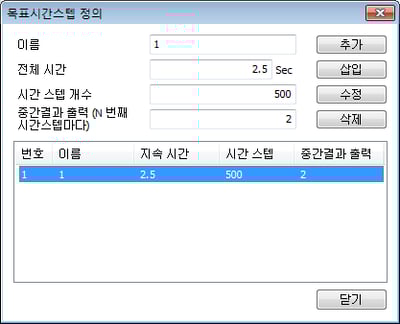 전체시간 및 시간스텝 개수