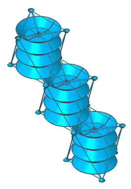 Wind Turbine의 3D모델(Part)과 FEM 모델(part) 