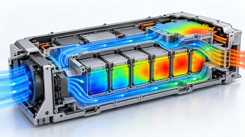 cooling system flow on ev batteries