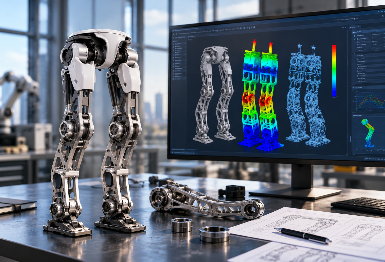 Robot Leg Frame Analysis Using FEA